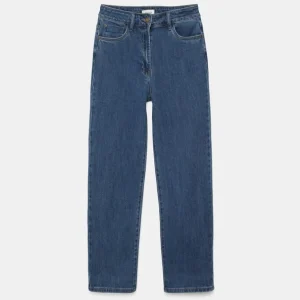 Jeans Cropped com Bainha Contrastante em Listras - Lanidor