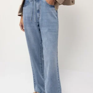 Jeans Wide Leg Soft Blue com Cordão - Lanidor