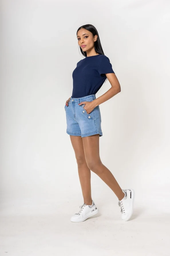 Calções Denim Sailor Chic com Elastano - Image 6