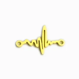 Pendente ECG 18x11mm - Aço Dourado