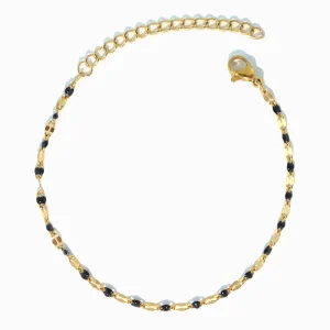 Pulseira de Pé Minimalista em Aço Inoxidável e Esmalte